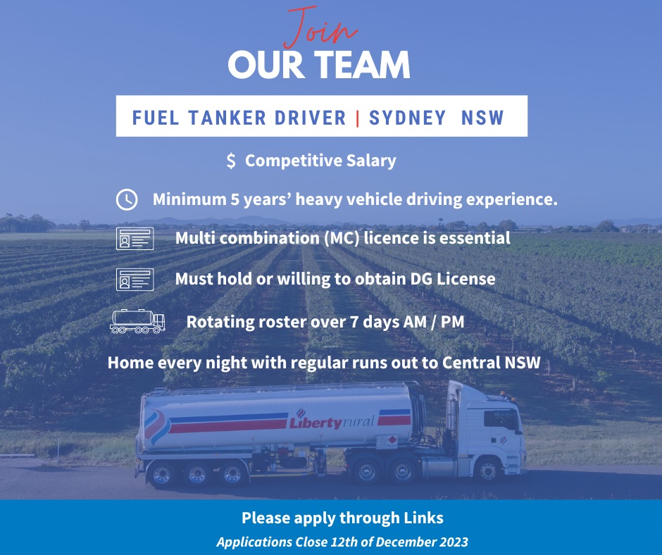 Fuel Tanker Driver Sydney NSW Driver Jobs Australia